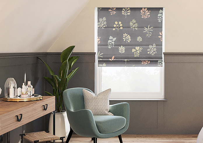Botanical Velvet, Multi - Twist&Fit Roman Blind - Image 3